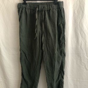 Caslon linen army green pants